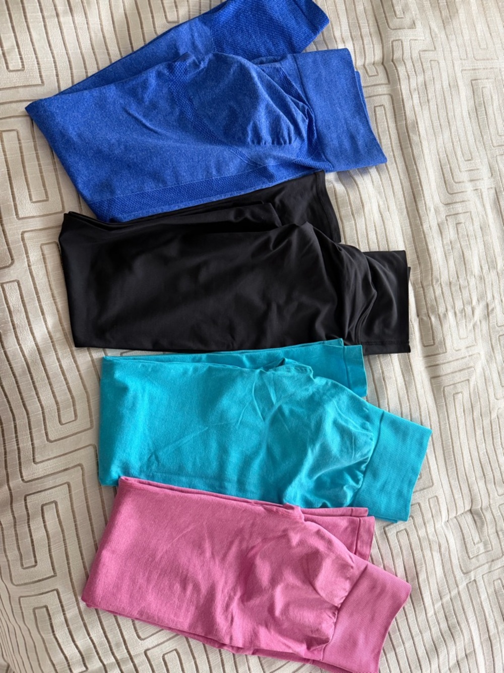 Assorted Activewear Leggings Set - Blue, Black, Teal, Pink